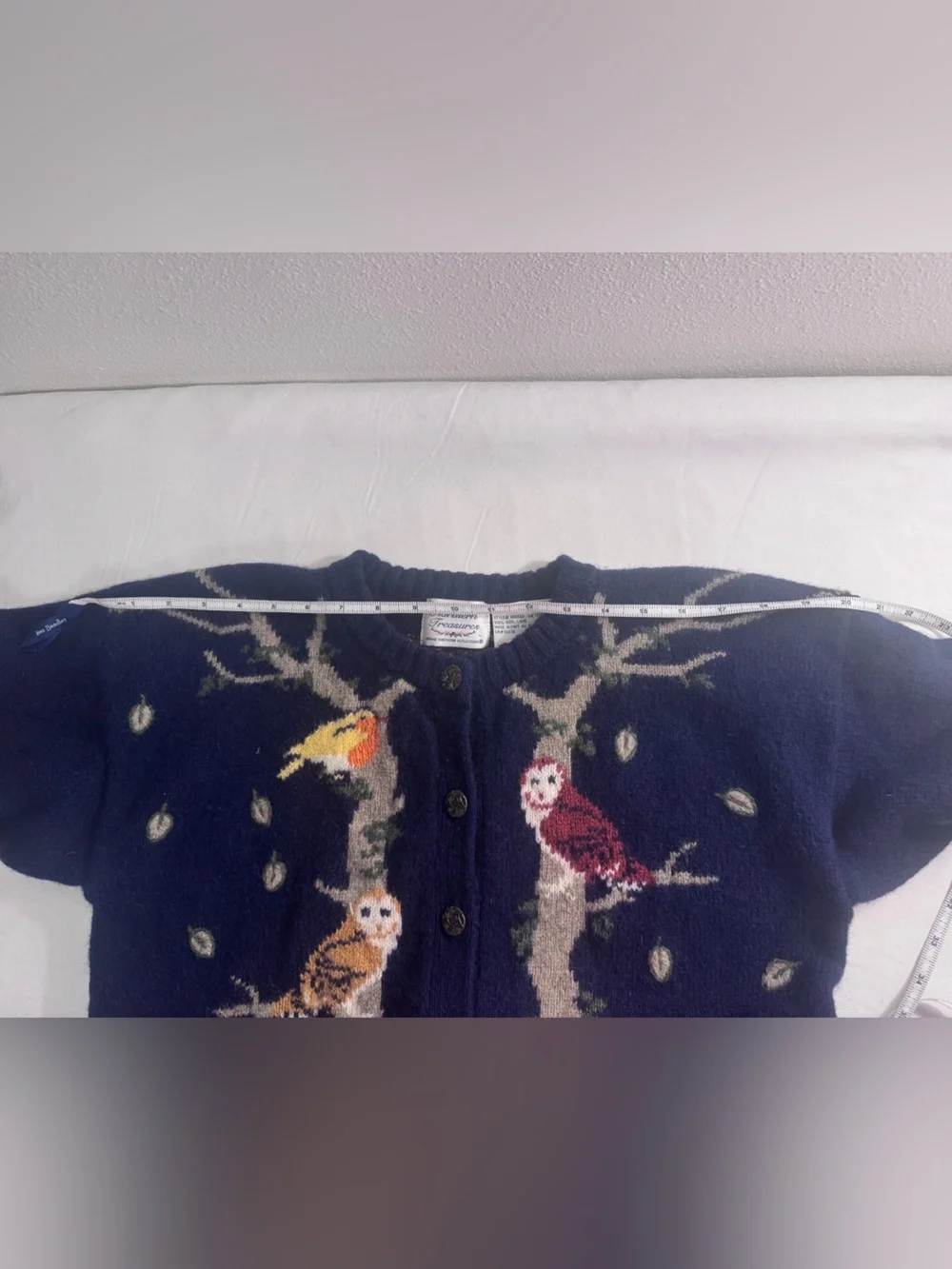 Vintage 90s Northern Treasures Woodland Animal Cardigan Wool Sweater M